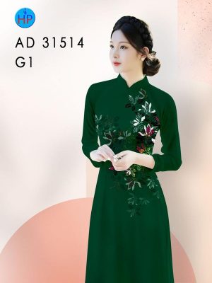Vải Áo Dài Hoa In 3D AD 31514 34